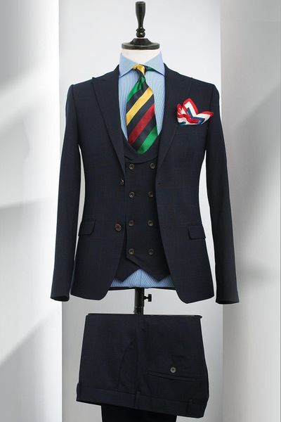customize designe navy blue lattice groom tuxedos groomsmen mens wedding dress popular man jacket blazer 3piece suit(jacket+pants+vest+tie)1, Black;gray
customize designe navy blue lattice groom tuxedos groomsmen mens wedding dress popular man jacket blazer 3piece suit(jacket+pants+vest+tie)1, Black;gray