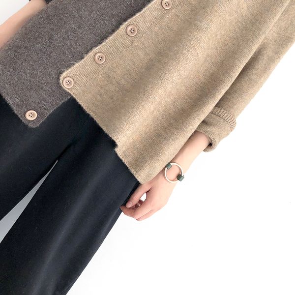 women sweater thick contrast color irregular knit spring autumn long sleeve knit big size fashion korean loose casual women, White;black
women sweater thick contrast color irregular knit spring autumn long sleeve knit big size fashion korean loose casual women, White;black