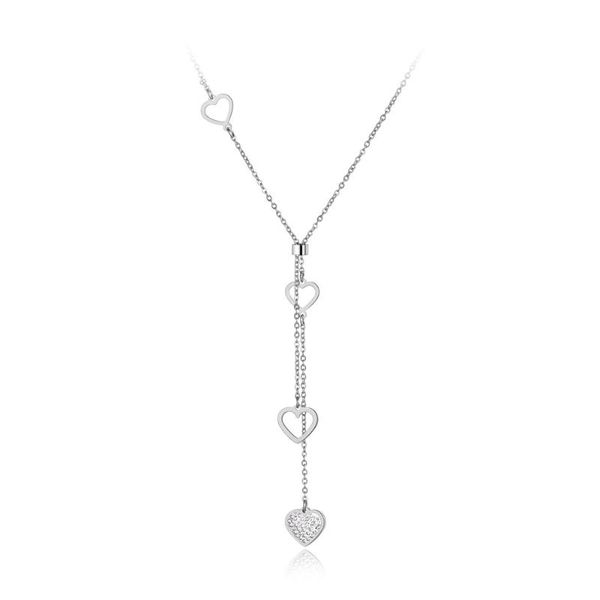 pendant necklaces original design titanium steel lovely heart charm fashion cz crystal chain necklace for women n19075, Silver
pendant necklaces original design titanium steel lovely heart charm fashion cz crystal chain necklace for women n19075, Silver