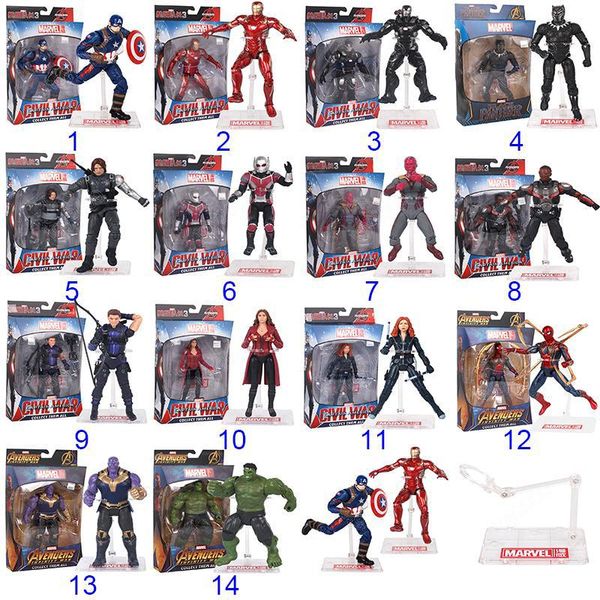 14 styles the avengers pvc action figures heros 18cm iron man spiderman captain america ultron wolverine figure kids toys
14 styles the avengers pvc action figures heros 18cm iron man spiderman captain america ultron wolverine figure kids toys