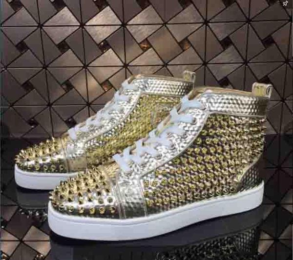 factory wholesale price red sole homme high yellow genuine leather full spiked men flats studded red bottom spiked men sneakers, Black
factory wholesale price red sole homme high yellow genuine leather full spiked men flats studded red bottom spiked men sneakers, Black