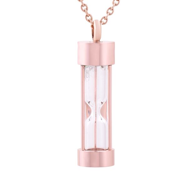 

rose gold hourglass hold ashes keepsake urns pendant necklace funeral urn casket memento for family/pets love member loss, Silver