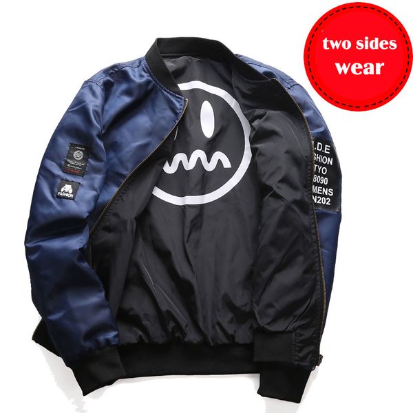 2019 spring two sides coats mens motorcycle pilot air mens bomber jacket flight windbreaker pilot baseball, Black;brown
2019 spring two sides coats mens motorcycle pilot air mens bomber jacket flight windbreaker pilot baseball, Black;brown