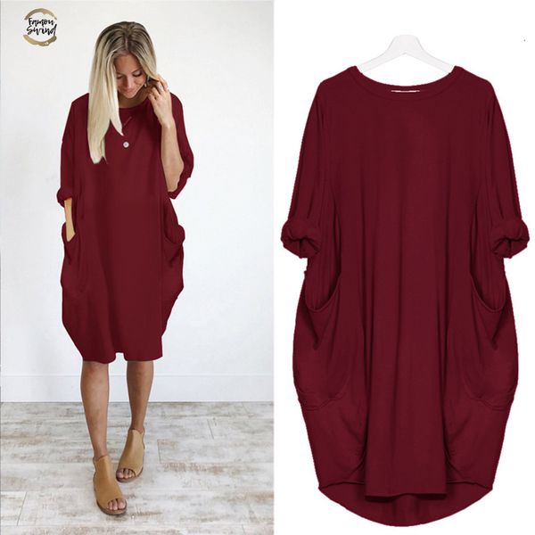 women casual loose dress with pocket ladies fashion o neck long female t shirt dress streetwear plus size 5xl vestidos, Black;gray
women casual loose dress with pocket ladies fashion o neck long female t shirt dress streetwear plus size 5xl vestidos, Black;gray