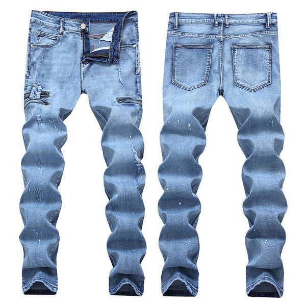 mens skinny jeans painting jeans denim knee holes distressed hiphop straight pant washed high quality, Blue
mens skinny jeans painting jeans denim knee holes distressed hiphop straight pant washed high quality, Blue