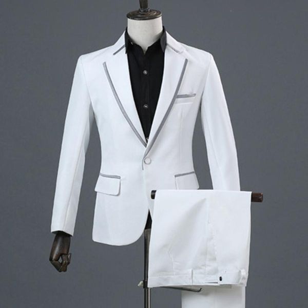 shiny suit sets for wedding party formal blazers+pants suit sets slim fit business jacket blazers and pants 2020, White;black
shiny suit sets for wedding party formal blazers+pants suit sets slim fit business jacket blazers and pants 2020, White;black