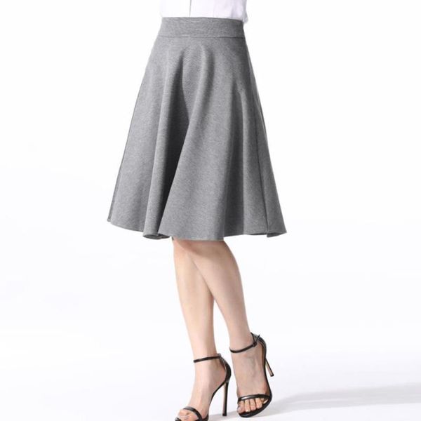 office lady swing skirt women vintage flared a-line pleated skirt solid causal high waist knee length midi skirts plus size, Black
office lady swing skirt women vintage flared a-line pleated skirt solid causal high waist knee length midi skirts plus size, Black