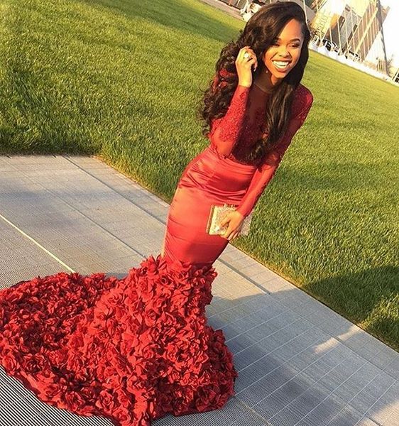 appliqued mermaid prom dresses 2019 red 3d flowers long sleeve evening formal party gown black girl african pageant dress custom made
appliqued mermaid prom dresses 2019 red 3d flowers long sleeve evening formal party gown black girl african pageant dress custom made