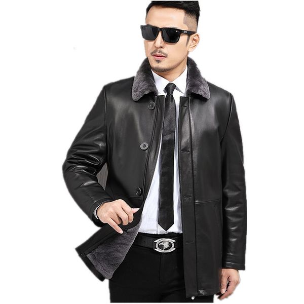 men's leather & faux jacket winter men natural wool fur coat male genuine sheepskin luxury warm jackets plus size chaqueta y1682, Black
men's leather & faux jacket winter men natural wool fur coat male genuine sheepskin luxury warm jackets plus size chaqueta y1682, Black