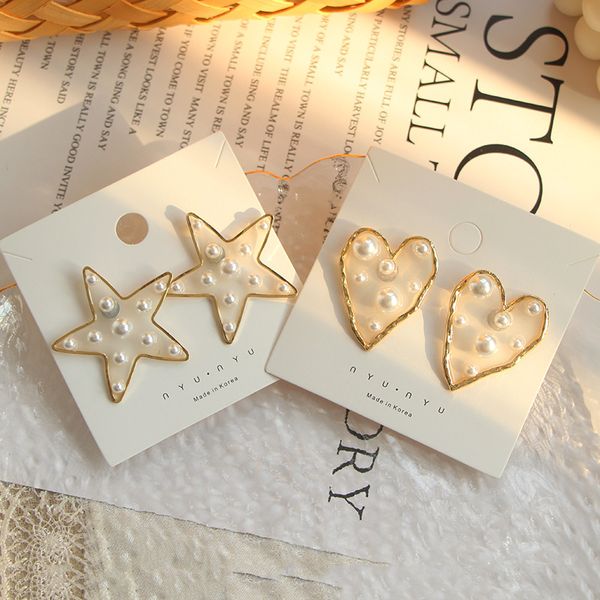 stud transparent epoxy resins with ivory pearl earrings for women 2021 heart star silver post fashion jewelry bijoux femme, Golden;silver
stud transparent epoxy resins with ivory pearl earrings for women 2021 heart star silver post fashion jewelry bijoux femme, Golden;silver