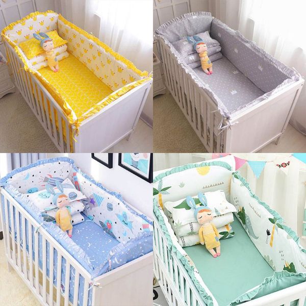 5pcs newborn baby bedding set for girl boy baby crib bedding set crib bumper kids sets bed bumper 140x90cm