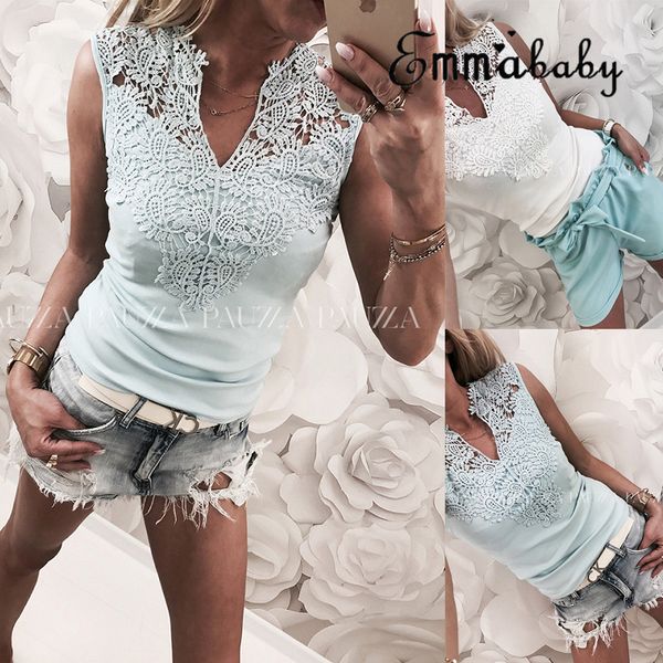 2019 frauen tank crop sleeveless sommer spitze v-ausschnitt t-shirt women t shirt summer basic tshirt, White
2019 frauen tank crop sleeveless sommer spitze v-ausschnitt t-shirt women t shirt summer basic tshirt, White