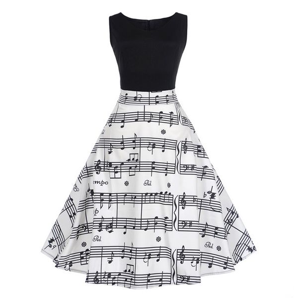 2018 v collar music note print sleeveless dress summer big swing vintage dresses elegant party patchwork dress, Black;gray
2018 v collar music note print sleeveless dress summer big swing vintage dresses elegant party patchwork dress, Black;gray