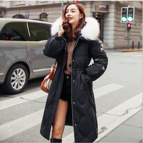 women down coat 2018 new winter thickening big fur collar snow jacket office lady elegant slim fit warm fashion hooded downparka, Black
women down coat 2018 new winter thickening big fur collar snow jacket office lady elegant slim fit warm fashion hooded downparka, Black