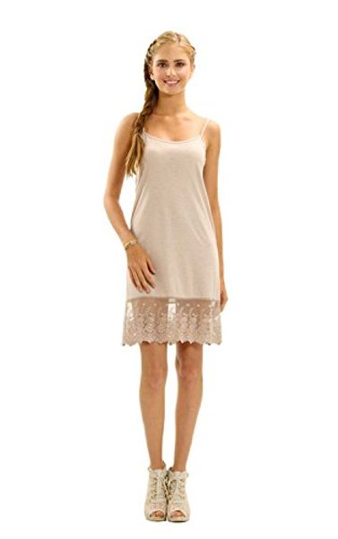 casual dresses la gen women's chiffon lace full length camisole slip dress extender, Black;gray 
casual dresses la gen women's chiffon lace full length camisole slip dress extender, Black;gray
