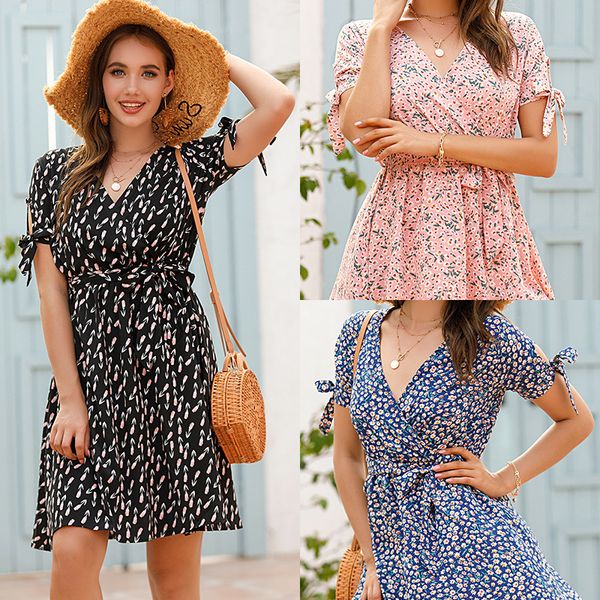 european and american retro chiffon floral short sleeve v-neck printed large swing dress female new style 2020 summer, White;black
european and american retro chiffon floral short sleeve v-neck printed large swing dress female new style 2020 summer, White;black