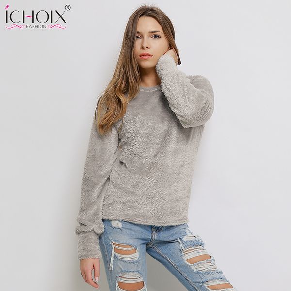 ichoix 2017 winter autumn sweater women hairy long sleeve grey sweaters solid o neck pull invierno warm pullovers jumpers, White;black
ichoix 2017 winter autumn sweater women hairy long sleeve grey sweaters solid o neck pull invierno warm pullovers jumpers, White;black