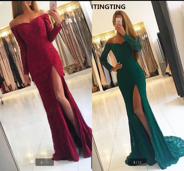 robe de soiree green lace mermaid evening dresses v neckline with side split beaded formal long sleeve evening gowns sale, Black;red
robe de soiree green lace mermaid evening dresses v neckline with side split beaded formal long sleeve evening gowns sale, Black;red