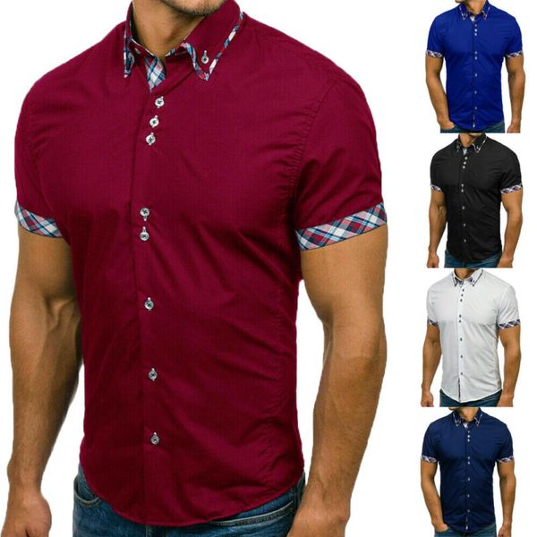 2019 brand design casual shirt men short sleeve slim fit cotton dress shirts men black office formal shirt plus size 3xl, White;black
2019 brand design casual shirt men short sleeve slim fit cotton dress shirts men black office formal shirt plus size 3xl, White;black