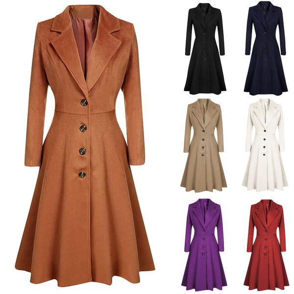 bzoosio new fashion clasical womens winter coat lapel button long trench jacket office lady slim parka overcoat outwear f1, Black
bzoosio new fashion clasical womens winter coat lapel button long trench jacket office lady slim parka overcoat outwear f1, Black
