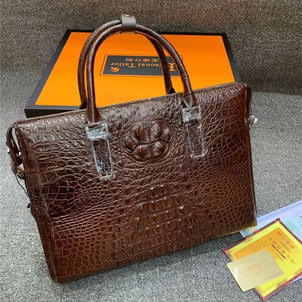 100% genuine alligator leather zipper closure businessmen large briefcase handbag authentic crocodile skin male lapcase bag
100% genuine alligator leather zipper closure businessmen large briefcase handbag authentic crocodile skin male lapcase bag