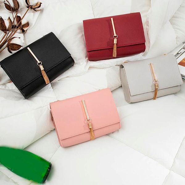 fashion women leather shoulder bag tassel solid flap handbag female mobile phone messenger bags ladies chain hasp crossbody bags
fashion women leather shoulder bag tassel solid flap handbag female mobile phone messenger bags ladies chain hasp crossbody bags