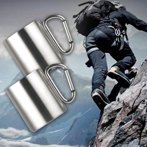 330ml stainless steel cup camping traveling outdoor cup double wall mug with carabiner hook handle travel tumbler tableware
330ml stainless steel cup camping traveling outdoor cup double wall mug with carabiner hook handle travel tumbler tableware