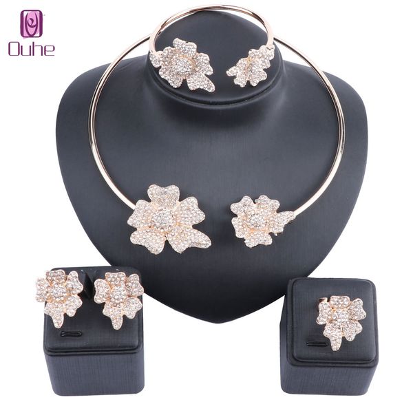 women dubai gold gold color crystal jewelry sets costume design brand nigerian wedding necklace earring bangle ring jewelry set, Silver
women dubai gold gold color crystal jewelry sets costume design brand nigerian wedding necklace earring bangle ring jewelry set, Silver