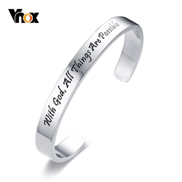 vnox power of faith engraved cuff bangles bracelets for women 8mm stainless steel prayer gifts, White
vnox power of faith engraved cuff bangles bracelets for women 8mm stainless steel prayer gifts, White