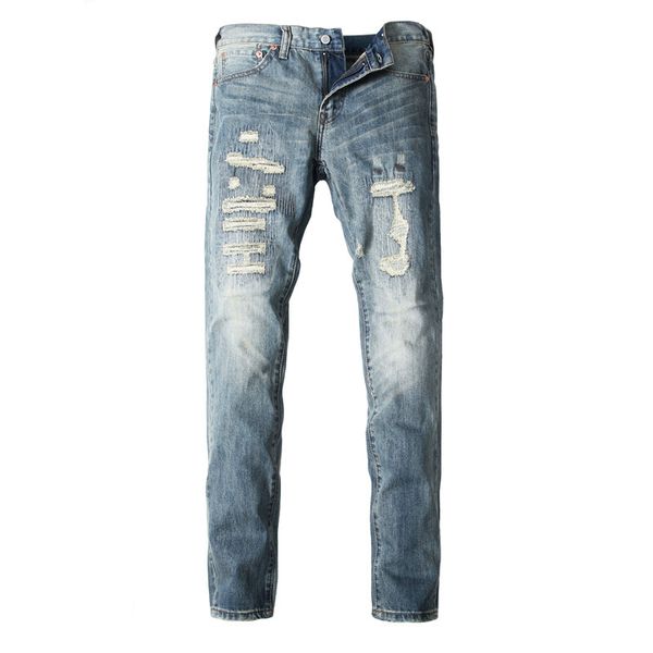 mens jeans fashion hole casual patch ripped jeans hiphop pants straight jeans for men denim trousers, Blue
mens jeans fashion hole casual patch ripped jeans hiphop pants straight jeans for men denim trousers, Blue