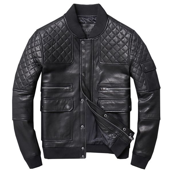 genuine leather jacket men real sheepskin motorcycle biker leather jacket casual slim bomber baseball male winter outerwear, Black
genuine leather jacket men real sheepskin motorcycle biker leather jacket casual slim bomber baseball male winter outerwear, Black
