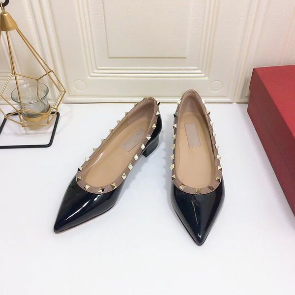 casual designer lady fashion black patent leather point toe studded spikes low heel shoes pumps brand new with box dustbag
casual designer lady fashion black patent leather point toe studded spikes low heel shoes pumps brand new with box dustbag