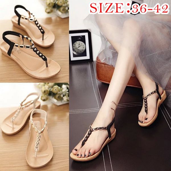 shoes boho korean sandals bohemia flats beaded clip toe large size women sandals zapatos de mujer verao 2020 feminino new, Black
shoes boho korean sandals bohemia flats beaded clip toe large size women sandals zapatos de mujer verao 2020 feminino new, Black