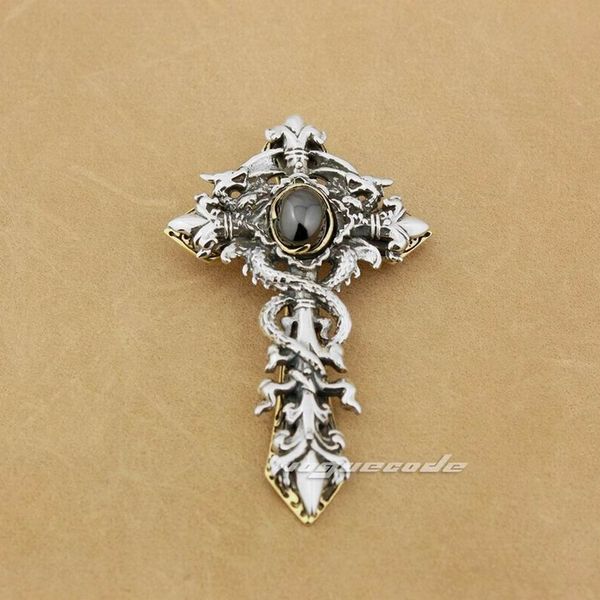 925 sterling silver dragon twine brass cross black cz mens biker pendant 8x004 just pendant
925 sterling silver dragon twine brass cross black cz mens biker pendant 8x004 just pendant