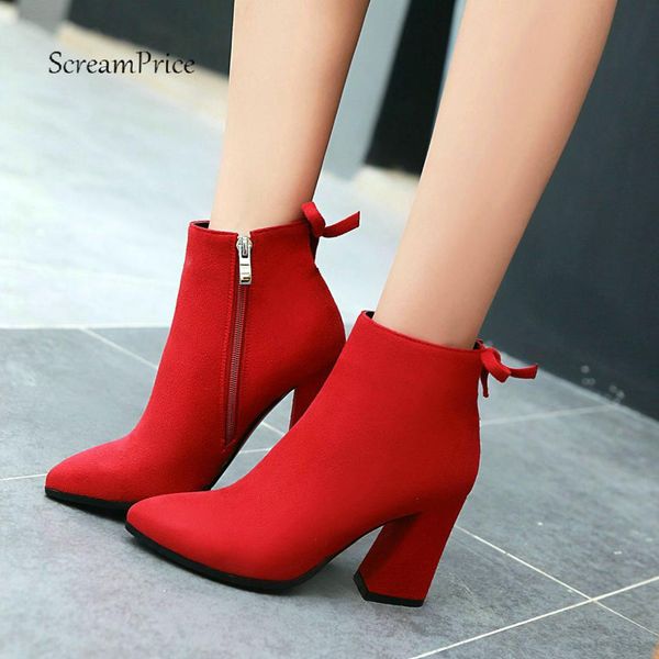 ladies flock ankel boots hoof heel high heel fashion booties pointed toe zipper bow fall winter women shoes yellow black red
ladies flock ankel boots hoof heel high heel fashion booties pointed toe zipper bow fall winter women shoes yellow black red
