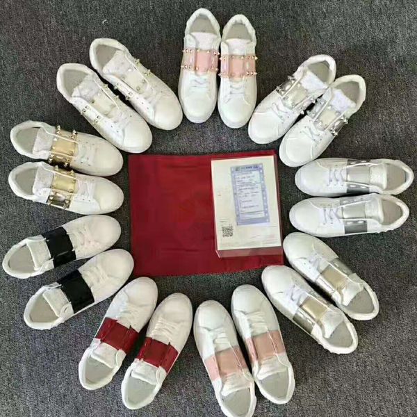 women mens designer white leather casual fashion luxury sneakers with pyramid rock shap rivet studs low sneakers eur34-44, Black
women mens designer white leather casual fashion luxury sneakers with pyramid rock shap rivet studs low sneakers eur34-44, Black