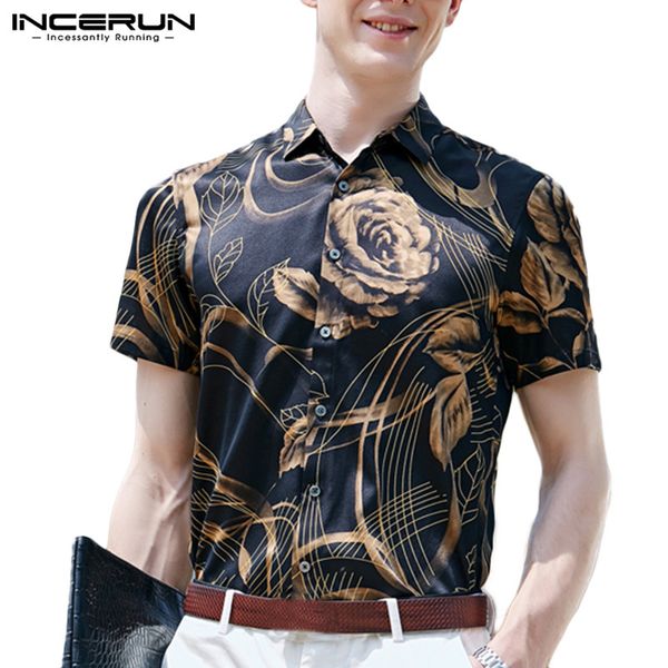 incerun 2019 silk satin men shirt floral print lapel neck short sleeve vintage camisa masculina stylish soft brand shirt men 5xl, White;black
incerun 2019 silk satin men shirt floral print lapel neck short sleeve vintage camisa masculina stylish soft brand shirt men 5xl, White;black