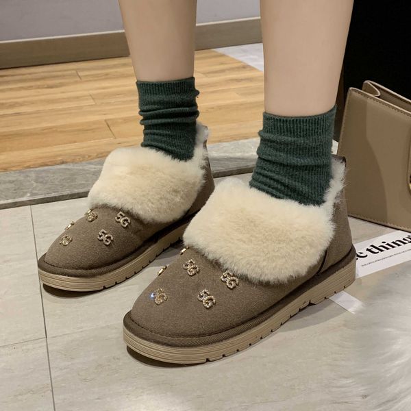 2019 flock snow boots women's ankle boots handmade mujer women med heel solid slip-on snow round toe bota feminina, Black
2019 flock snow boots women's ankle boots handmade mujer women med heel solid slip-on snow round toe bota feminina, Black