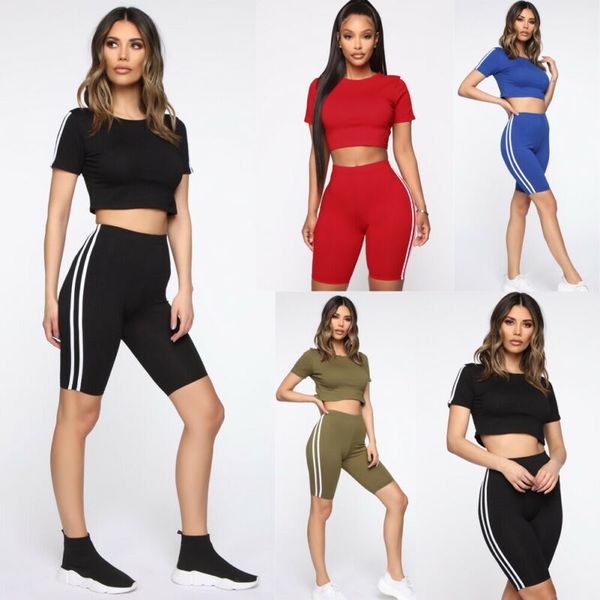 2019 women crop short pants set 2pcs outfits jumpsuit playsuit casual tracksuit, White;red
2019 women crop short pants set 2pcs outfits jumpsuit playsuit casual tracksuit, White;red