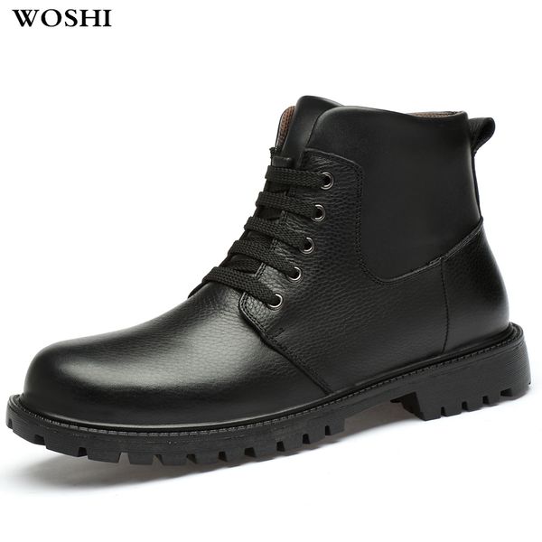 men boots fashion genuine leather motocycle boots men shoes for winter plush warm shoes big size 48 mens winter, Black
men boots fashion genuine leather motocycle boots men shoes for winter plush warm shoes big size 48 mens winter, Black