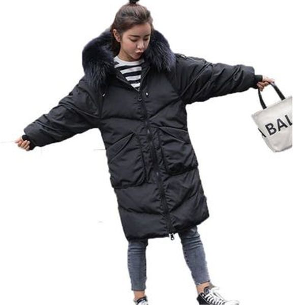 2019 women down coat raccoon fur collar down parka women jackets winter warm casual female long coat t335, Black
2019 women down coat raccoon fur collar down parka women jackets winter warm casual female long coat t335, Black