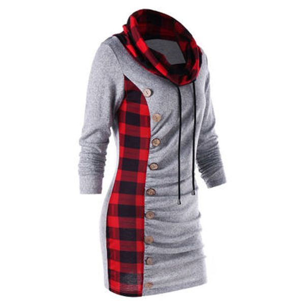 2018 new arrival autumn and winter new plaid button decorative stitching drawstring casual high collar sweatshirt 9265, Black
2018 new arrival autumn and winter new plaid button decorative stitching drawstring casual high collar sweatshirt 9265, Black