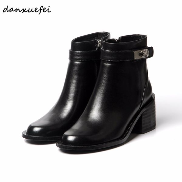 women's chunky heel comfortable autumn ankle boots leisure short booties metal buckle female winter footwear shoes for women hot, Black
women's chunky heel comfortable autumn ankle boots leisure short booties metal buckle female winter footwear shoes for women hot, Black