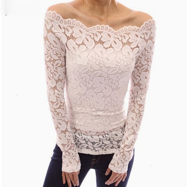 ladies women blouses 2019 spring women blusas off shoulder slash neck lace solid shirts long sleeve slim blouse plus size, White
ladies women blouses 2019 spring women blusas off shoulder slash neck lace solid shirts long sleeve slim blouse plus size, White