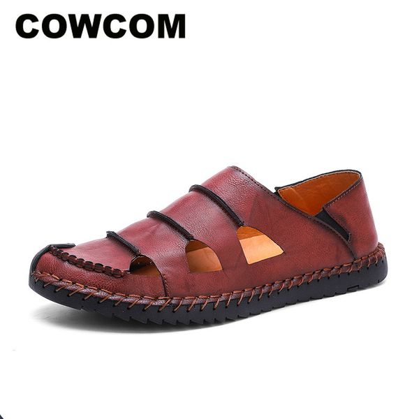 cowcom anti-skid, wear-resistant, soft comfortable men's hand-sewn summer sandals and slippers clk-9903, Black
cowcom anti-skid, wear-resistant, soft comfortable men's hand-sewn summer sandals and slippers clk-9903, Black