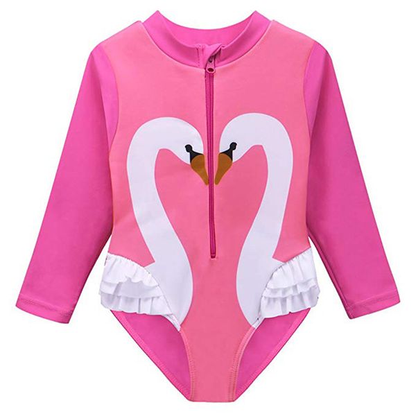 girls long sleeve zipper swan one piece swimsuit cute red or black solid color korean version 2019, White
girls long sleeve zipper swan one piece swimsuit cute red or black solid color korean version 2019, White
