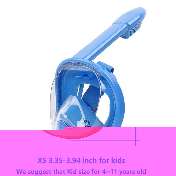full face snorkel mask,foldable 180 degree panoramic view snorkel mask,anti-fog anti-leak design for kids,blue xs
full face snorkel mask,foldable 180 degree panoramic view snorkel mask,anti-fog anti-leak design for kids,blue xs