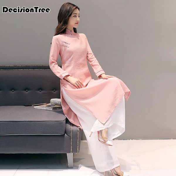 2019 ao dai cheongsam folk style vietnam chiffon aodai graceful stand collar elegant women chinese traditional dress suit, Red
2019 ao dai cheongsam folk style vietnam chiffon aodai graceful stand collar elegant women chinese traditional dress suit, Red
