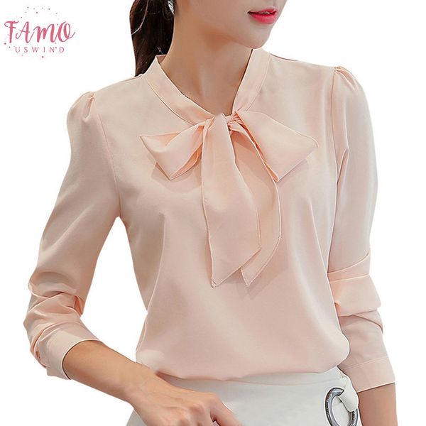 fashion women work office long sleeve bow stand collar button down solid polyester blouse shirt blusas mujer de moda, White
fashion women work office long sleeve bow stand collar button down solid polyester blouse shirt blusas mujer de moda, White