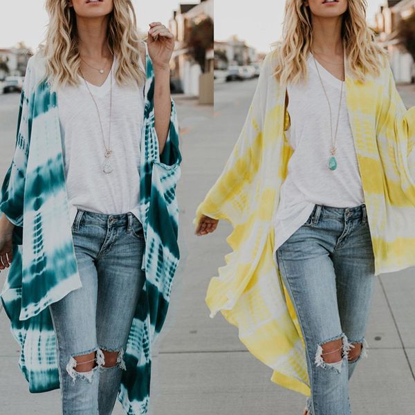 women casual loose tie dye print chiffon beachwear cardigans cover up beach casual swim pool above knee short sleeve, Blue;gray
women casual loose tie dye print chiffon beachwear cardigans cover up beach casual swim pool above knee short sleeve, Blue;gray